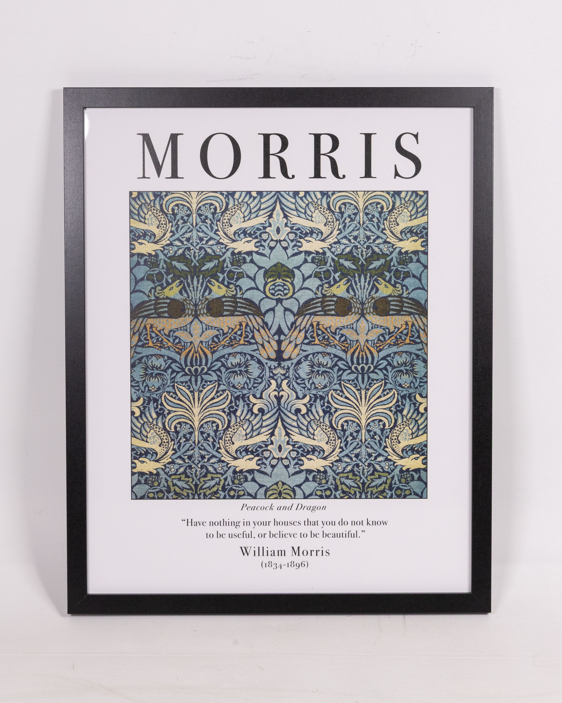 William Morris 50×40 Framed Print – Peacock & Dragon