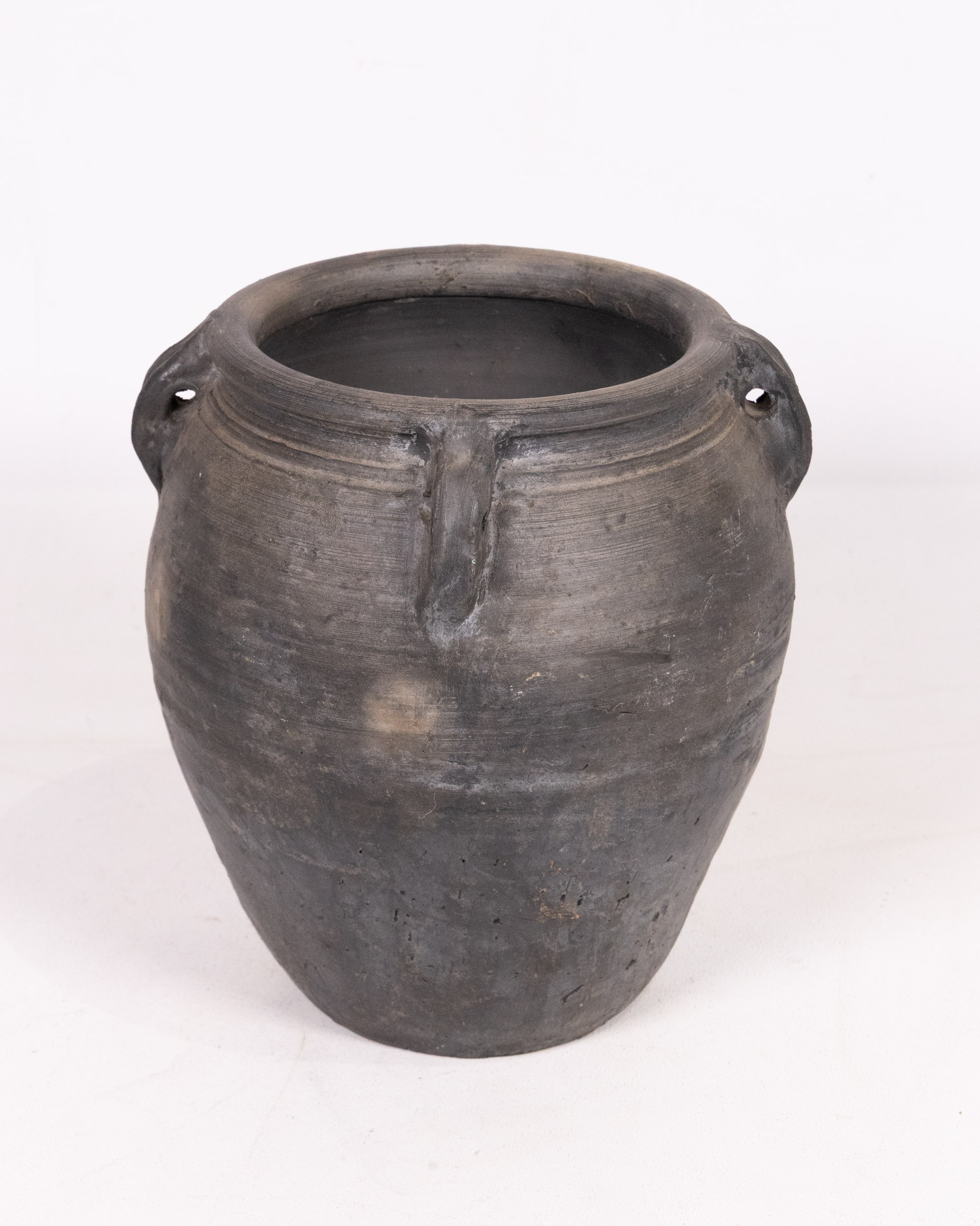 Vintage Black Terracotta Garden Pot Planter