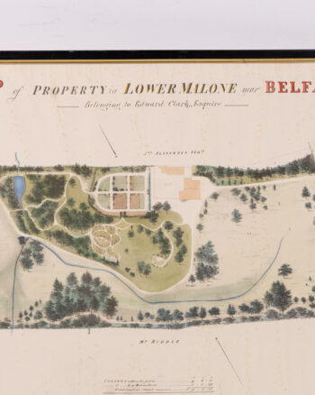 Framed Reproduction Map of Property in Lower Malone, Belfast, c.1845