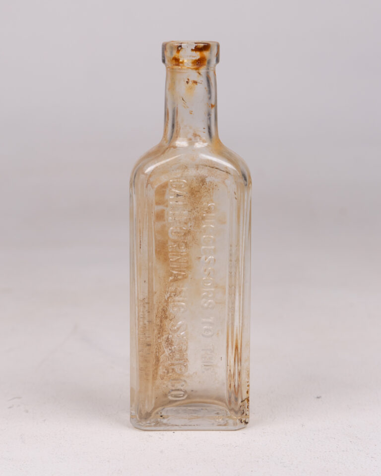 Vintage Clear Glass 'California Fig Syrup Co' Embossed Bottle