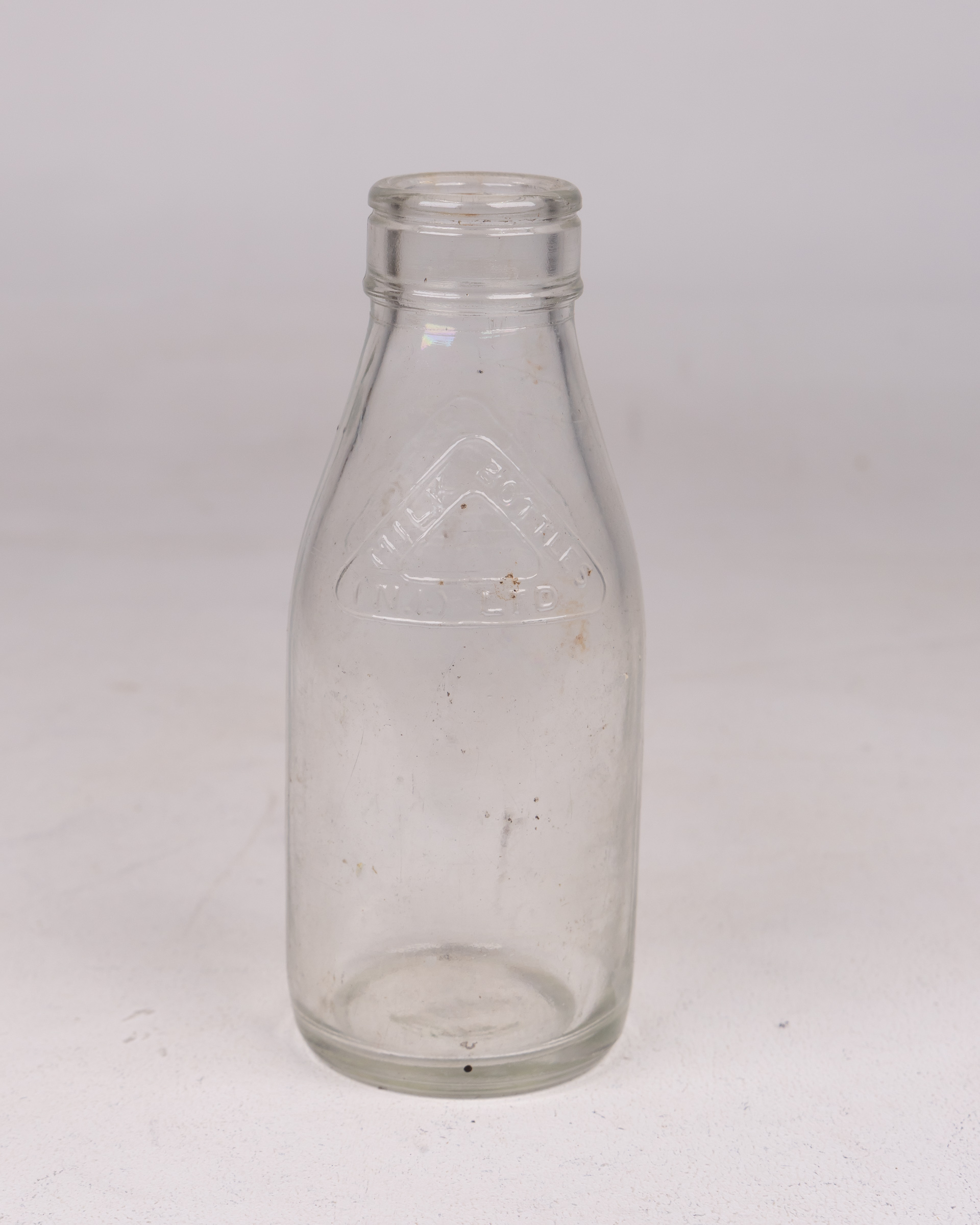 Vintage ‘Milk Bottles N.I. LTD’ Clear Glass Dairy Bottle