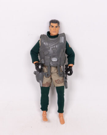Vintage Action Man Military Figure Doll in Green Outfit & Camo Shorts