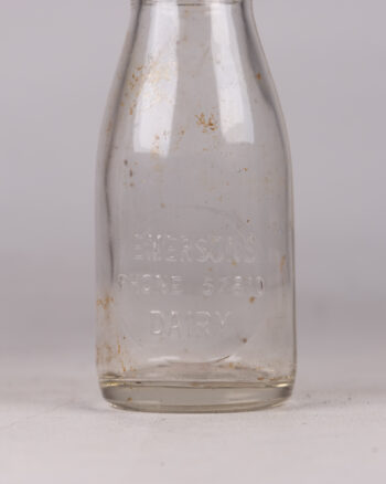 Vintage Emerson’s Dairy Clear Glass Milk Bottle