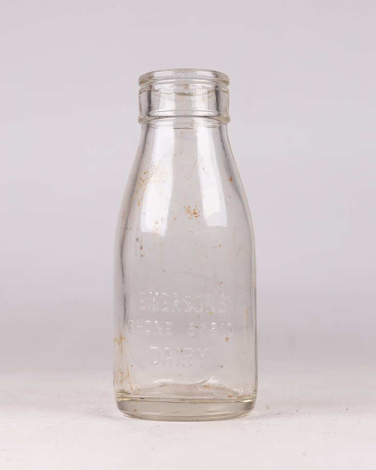 Vintage Emerson's Dairy Clear Glass Milk Bottle