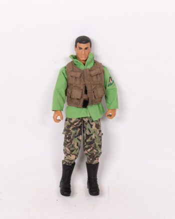 Vintage Action Man Doll with Camouflage Trousers, Green Top & Vest