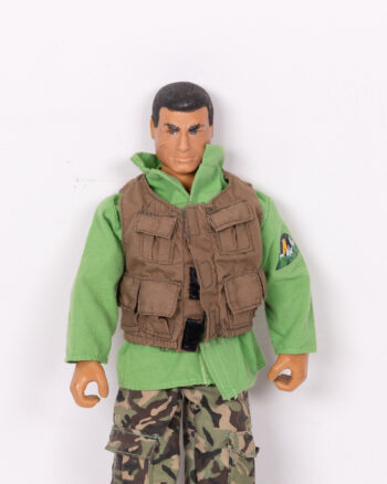 Vintage Action Man Doll with Camouflage Trousers, Green Top & Vest