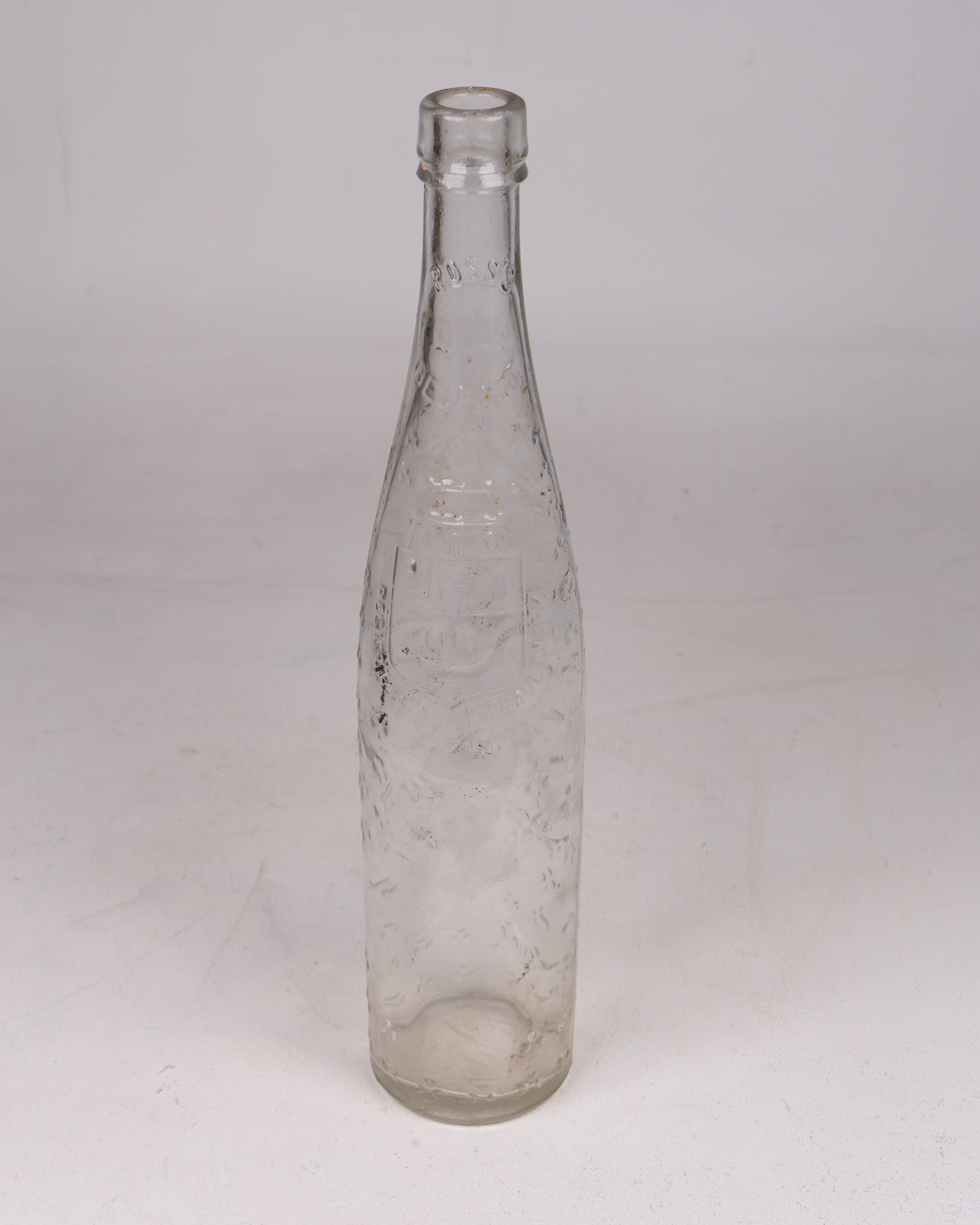 Vintage Ross’s Belfast Clear Glass Bottle