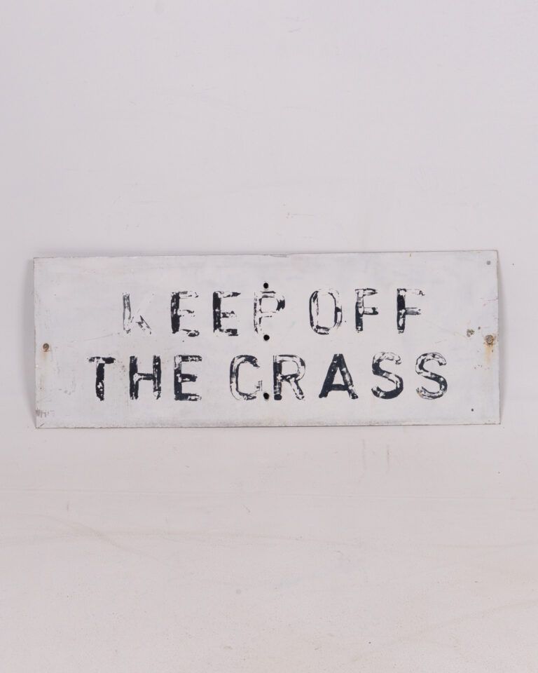 Vintage Keep Off The Grass Metal Sign