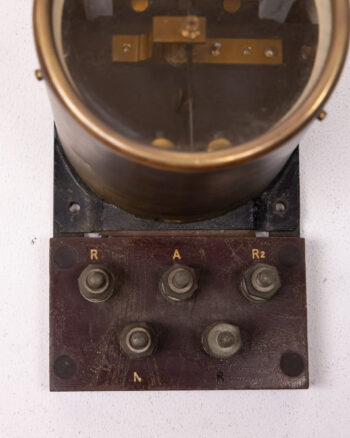 Vintage Electrical Train Signal Gauge with Brass Frame
