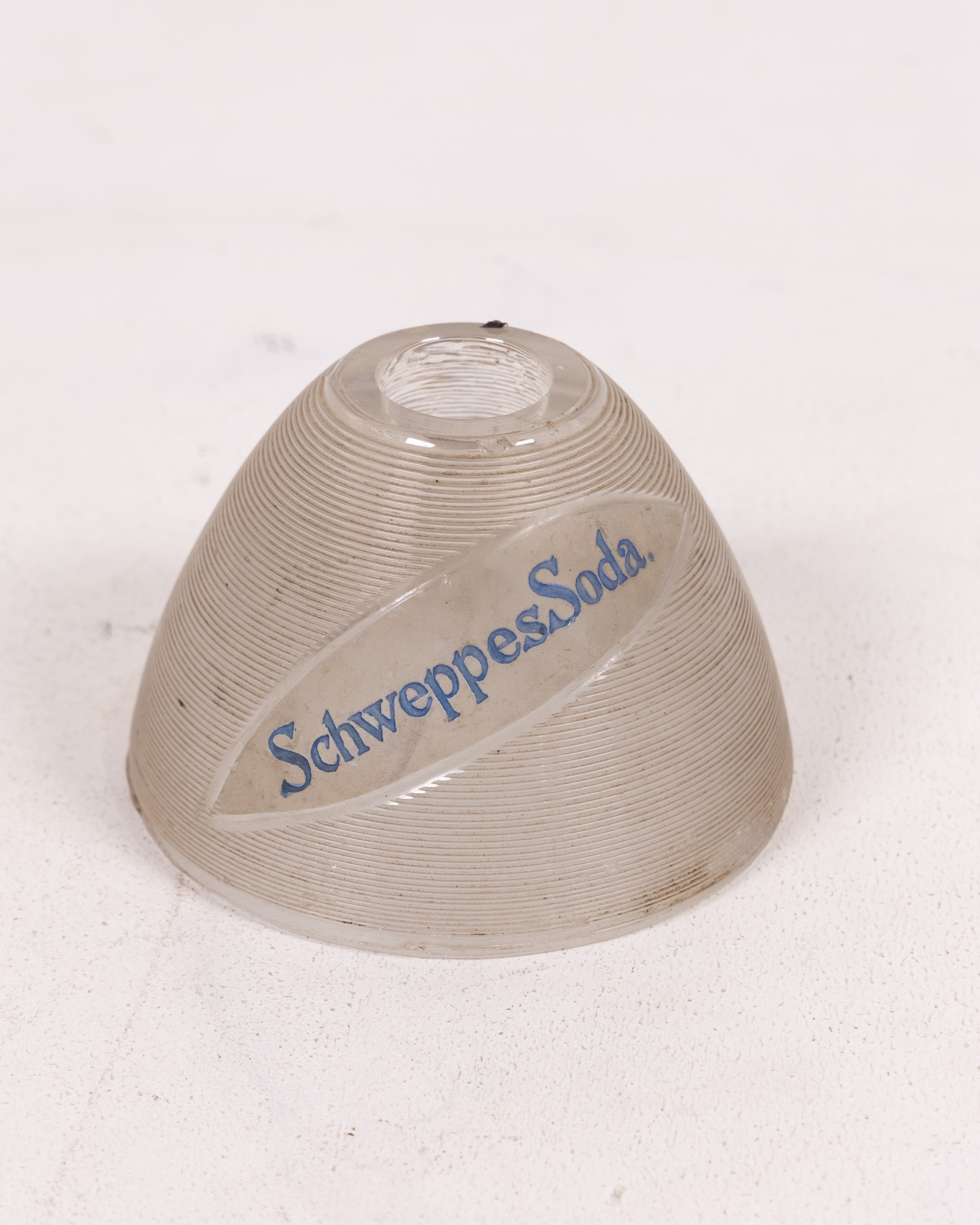 Vintage Schweppes Soda Glass Match Holder & Striker