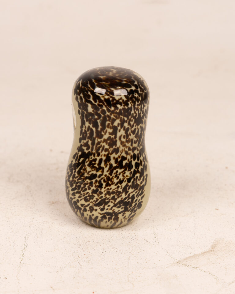 Avondale Art Glass Paperweight - Cream with Brown and Black Spots