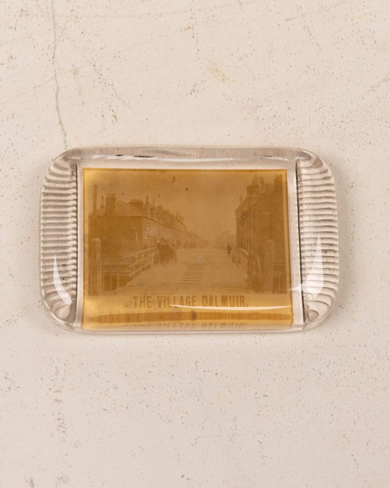 Vintage "The Village Dalmuir" Glass Photo Paperweight