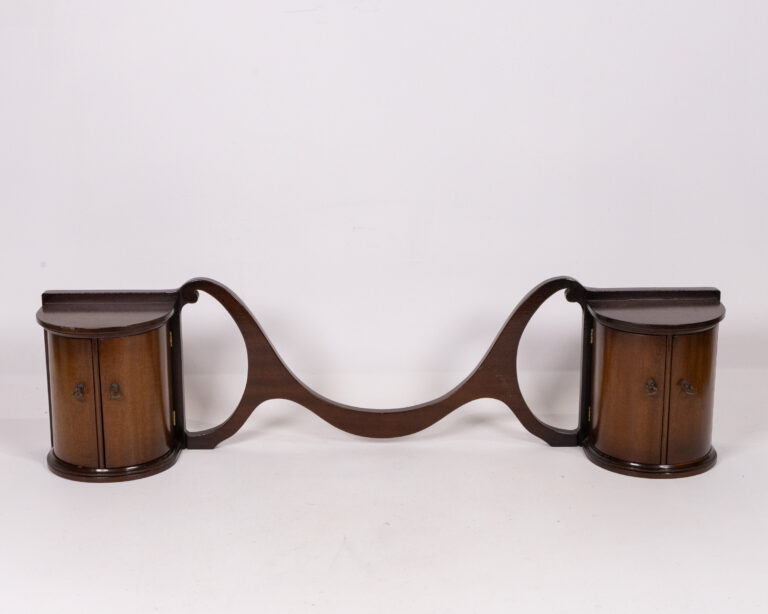 Mahogany Side-By-Side Cabinet with Decorative Connector