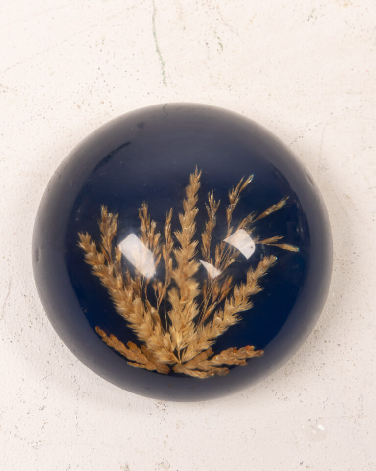 Resin Paperweight with Dried Grain Stems