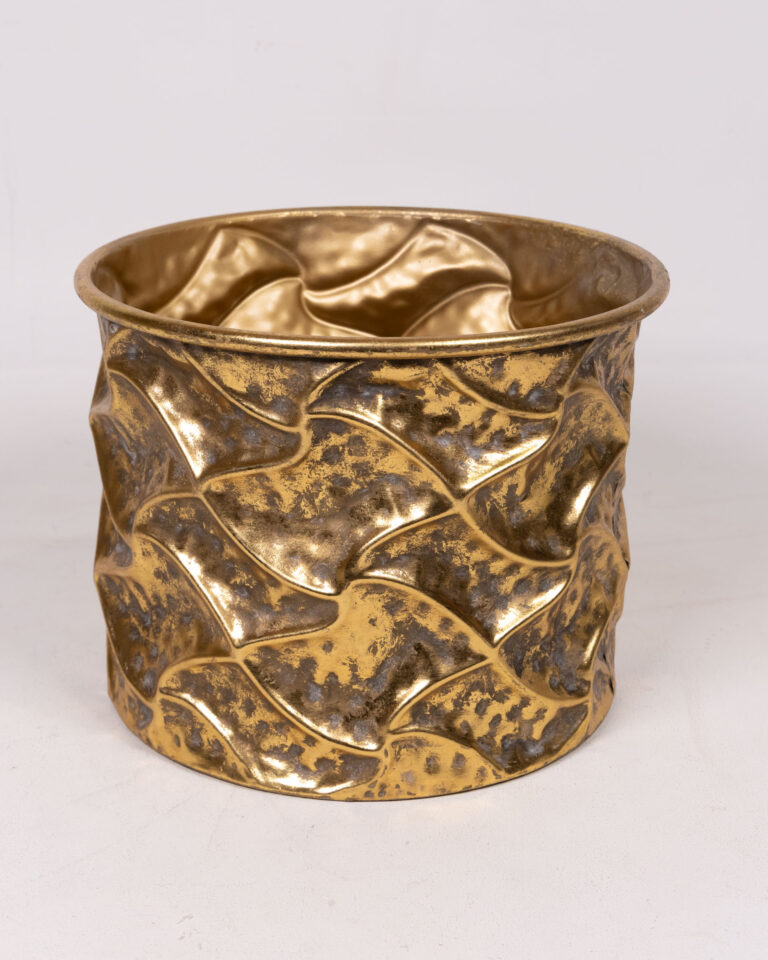 Textured Gold-effect Metal Planter