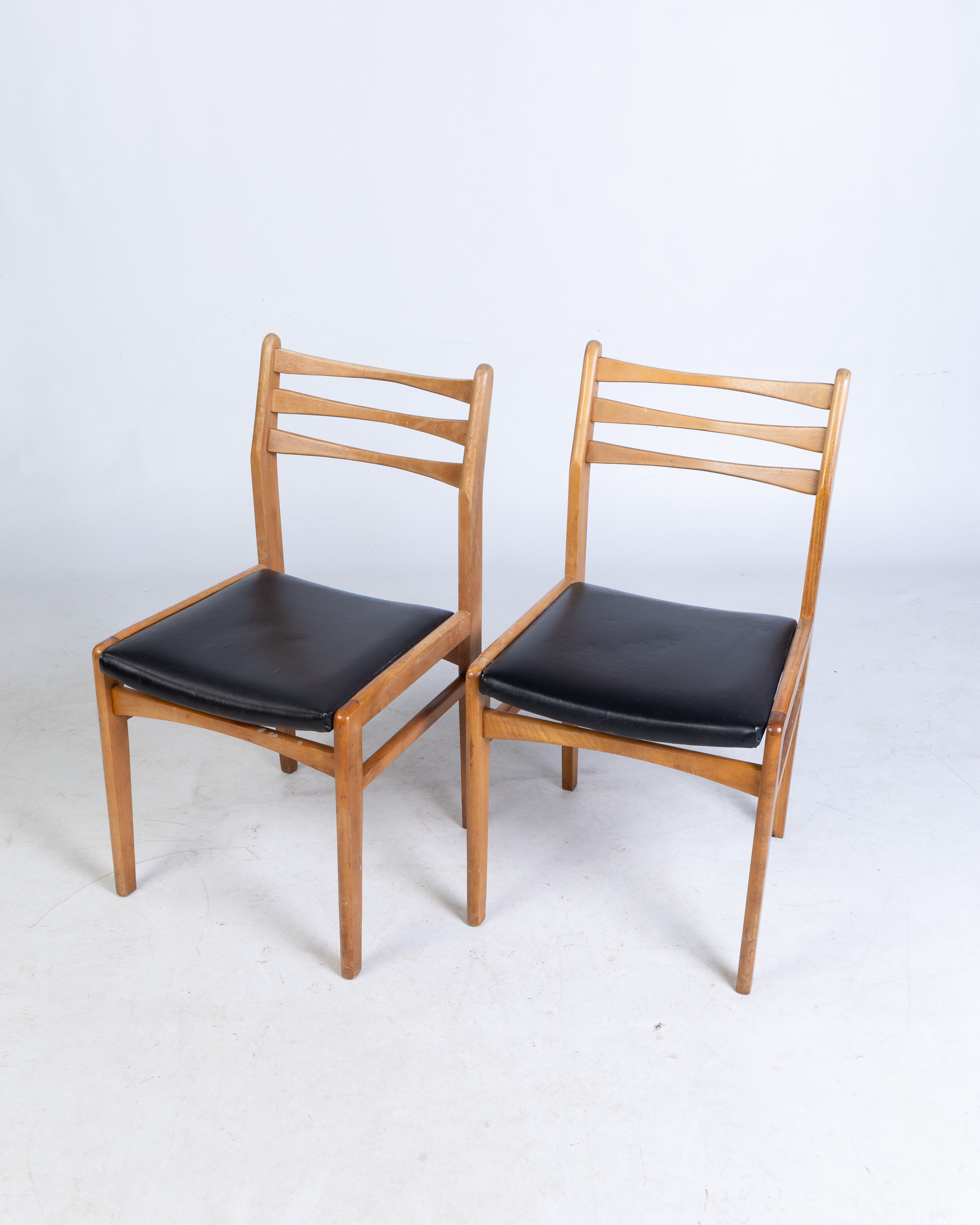 Pair of Mid Century Ladder Back Dining Chairs