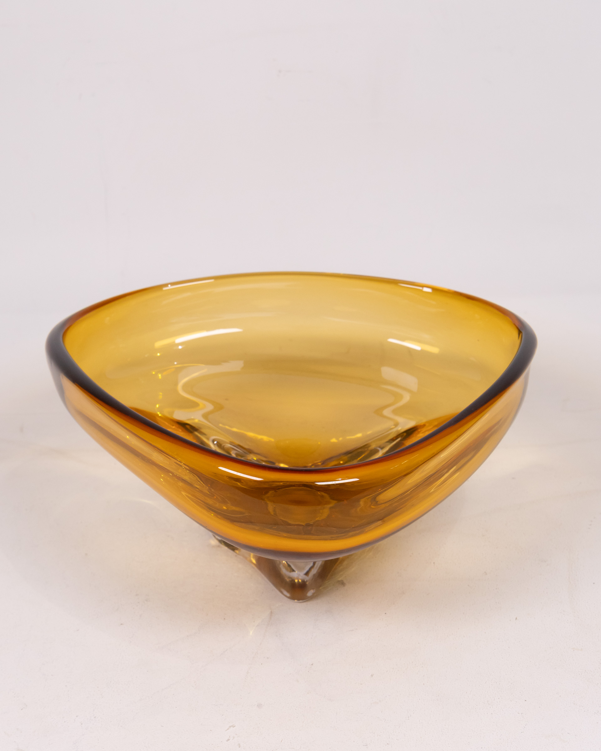 Amber Glass Art Bowl