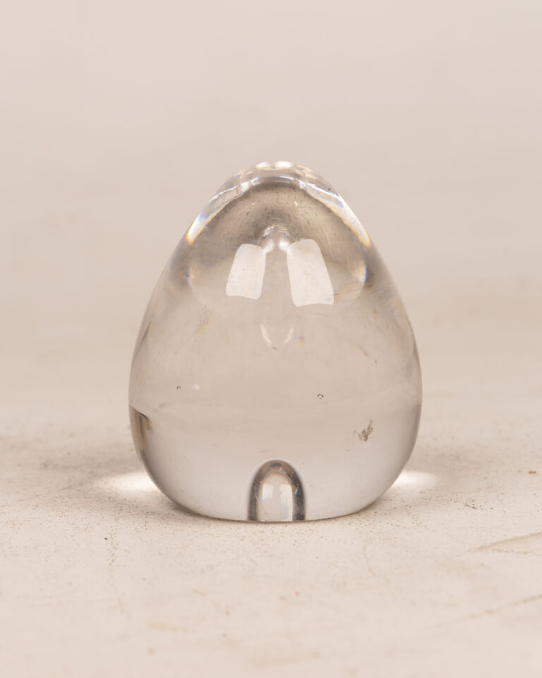 Clear Glass Egg Shaped Paperweight