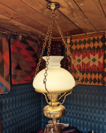Vintage Style Hanging Lamp with Frosted Glass Shade