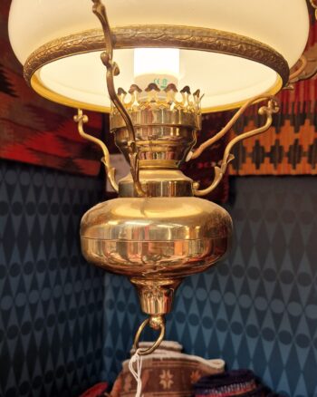 Vintage Style Hanging Lamp with Frosted Glass Shade