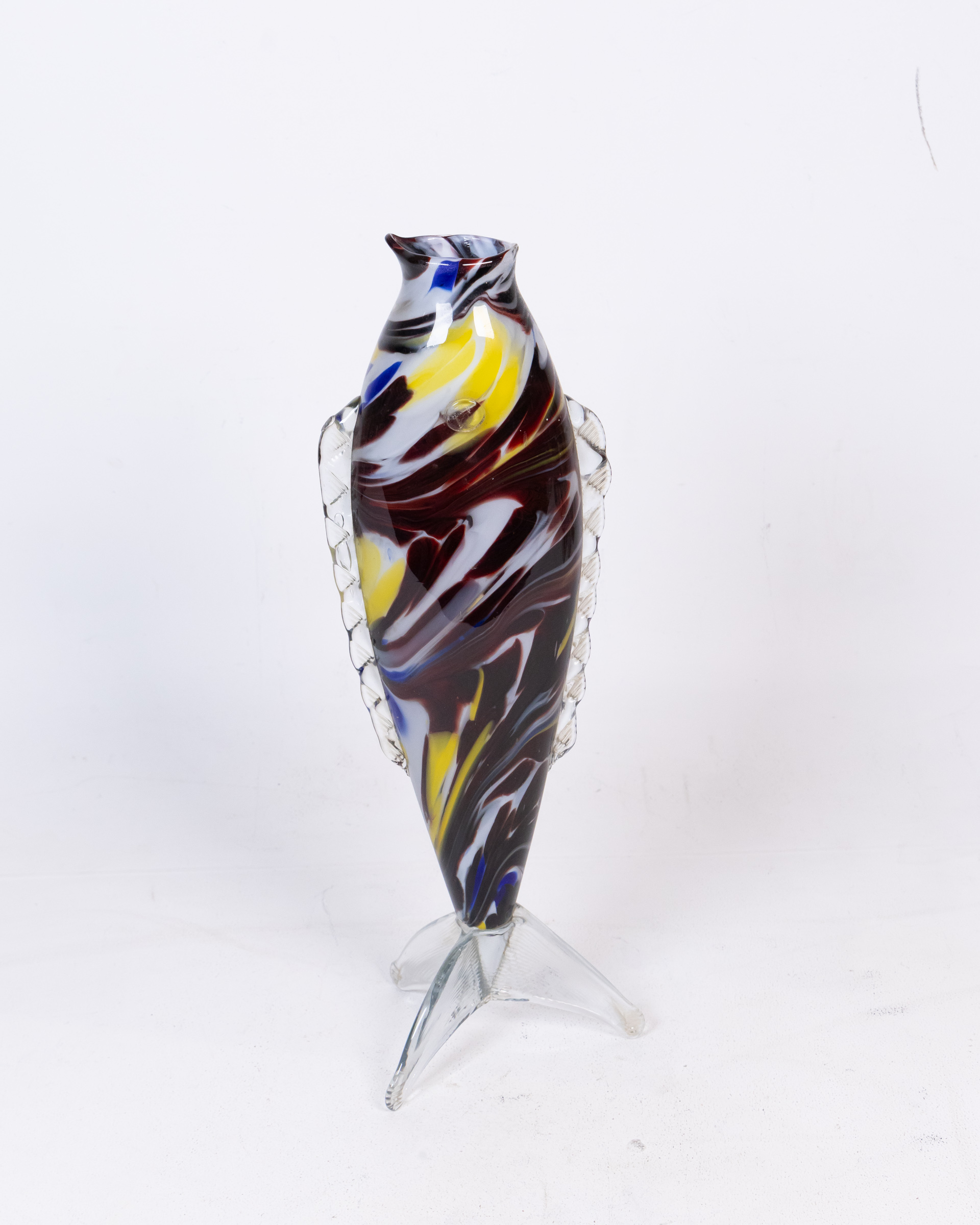 Murano Blown Art Glass Fish Vase