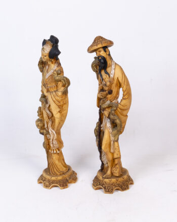 Pair of Vintage Resin Figures of a Chinese Couple