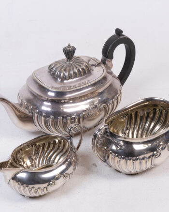 Vintage Silver Plated Tea Set with Teapot, Creamer & Sugar Bowl