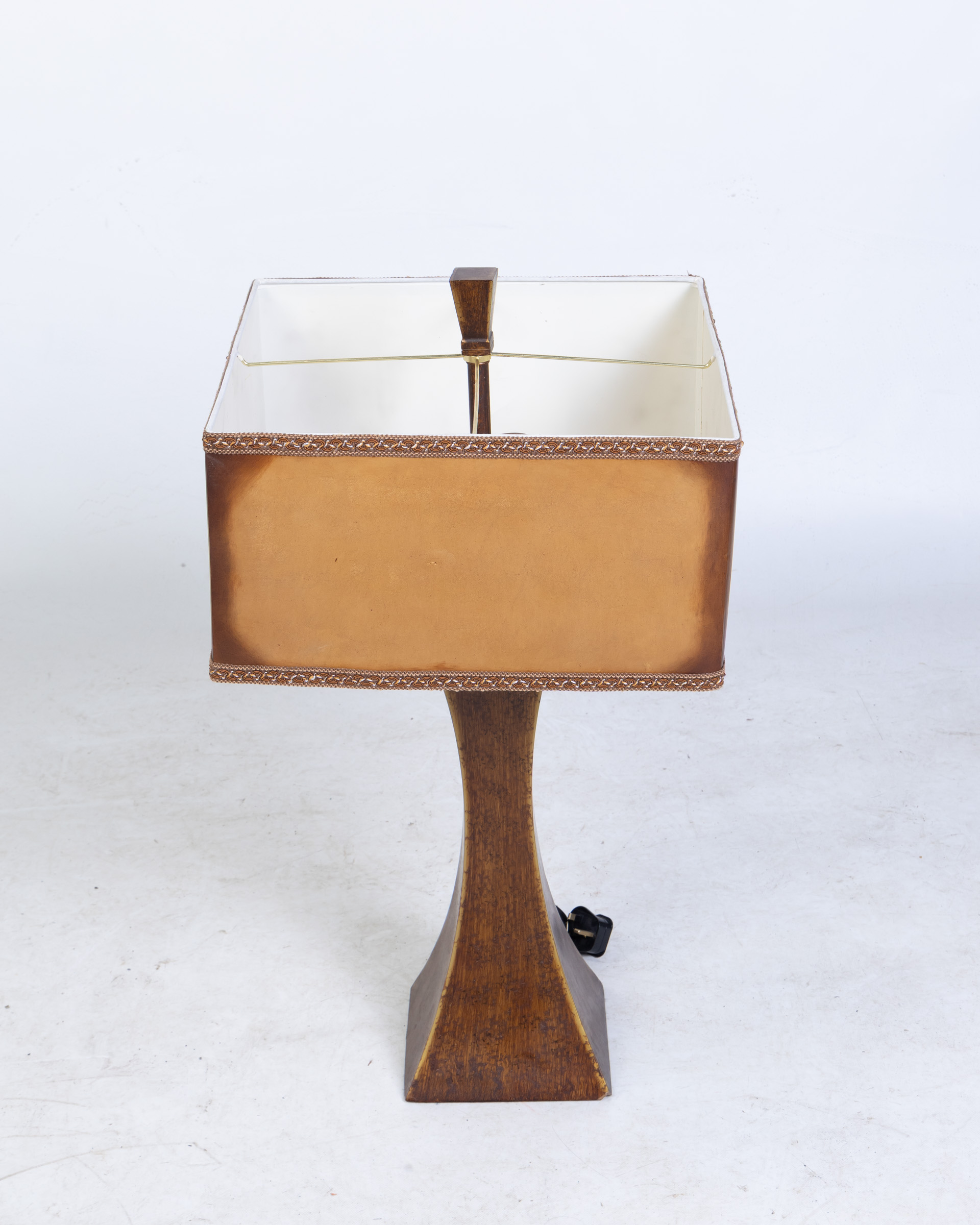 Vintage Brown Table Lamp with Square Shade