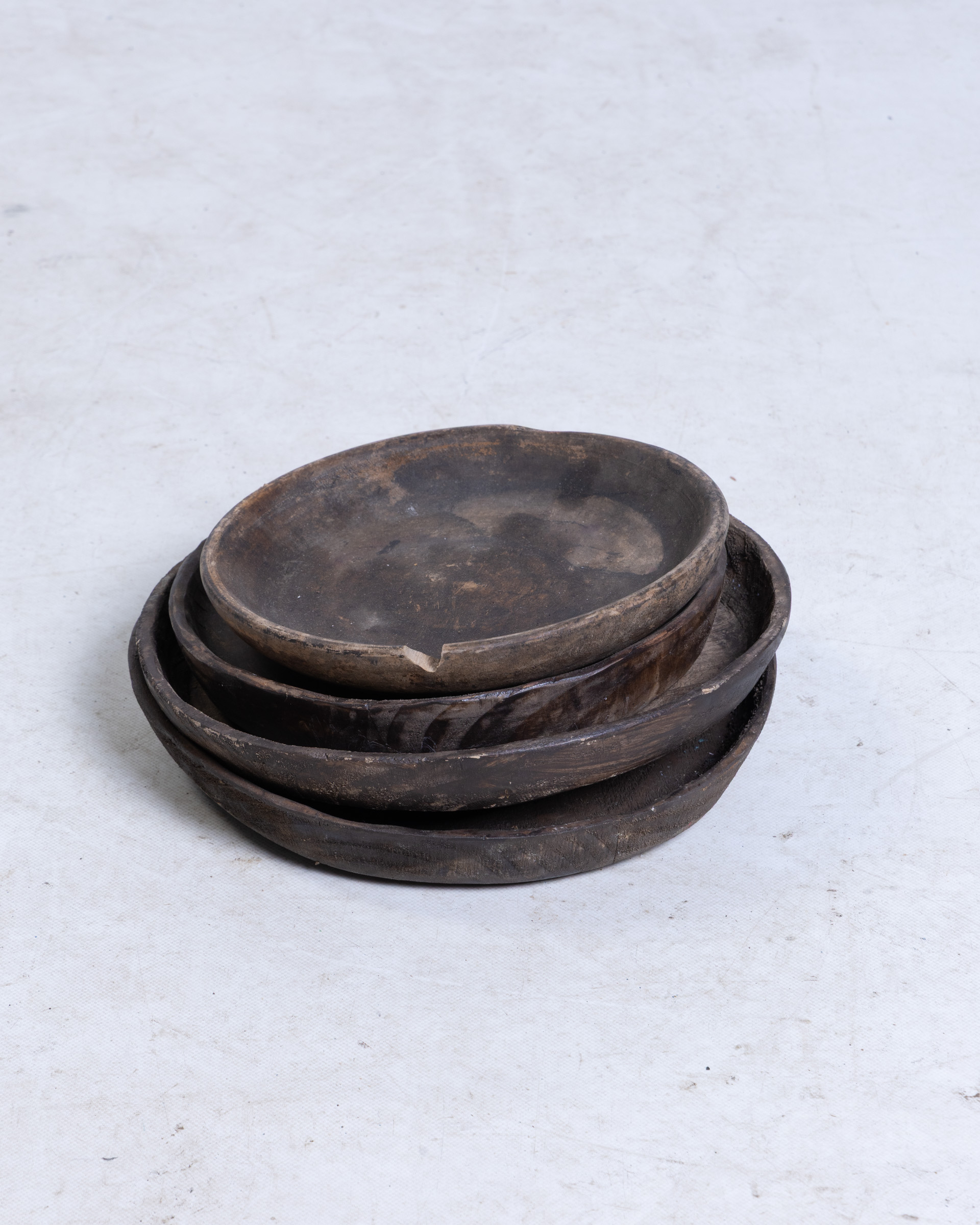 Primitive Style Rustic Dark Wood Decorative Bowl [Various]