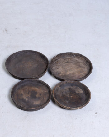 Primitive Style Rustic Dark Wood Decorative Bowl [Various]