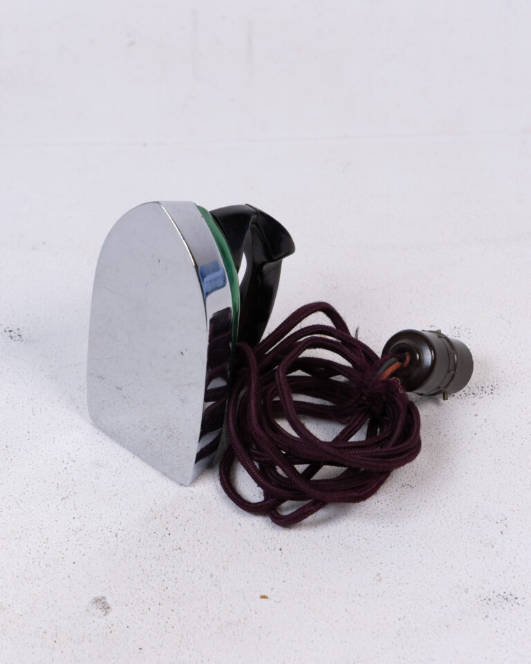 Vintage Miniature 'Clem' Green Electric Iron with Chrome Base