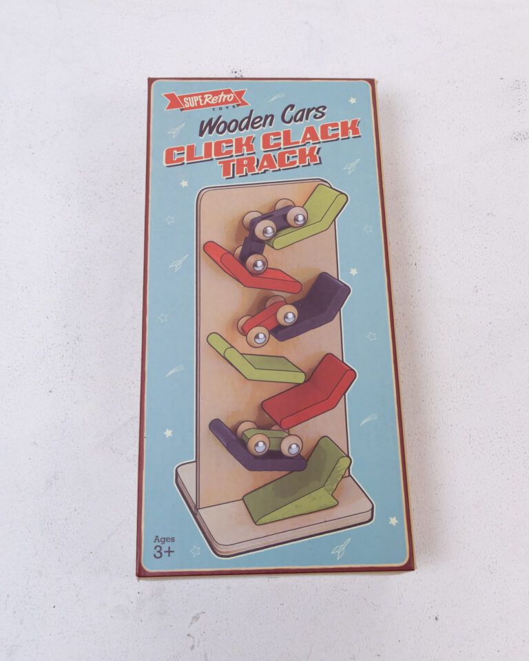 Super Retro Wooden Cars Click Clack Track Toy