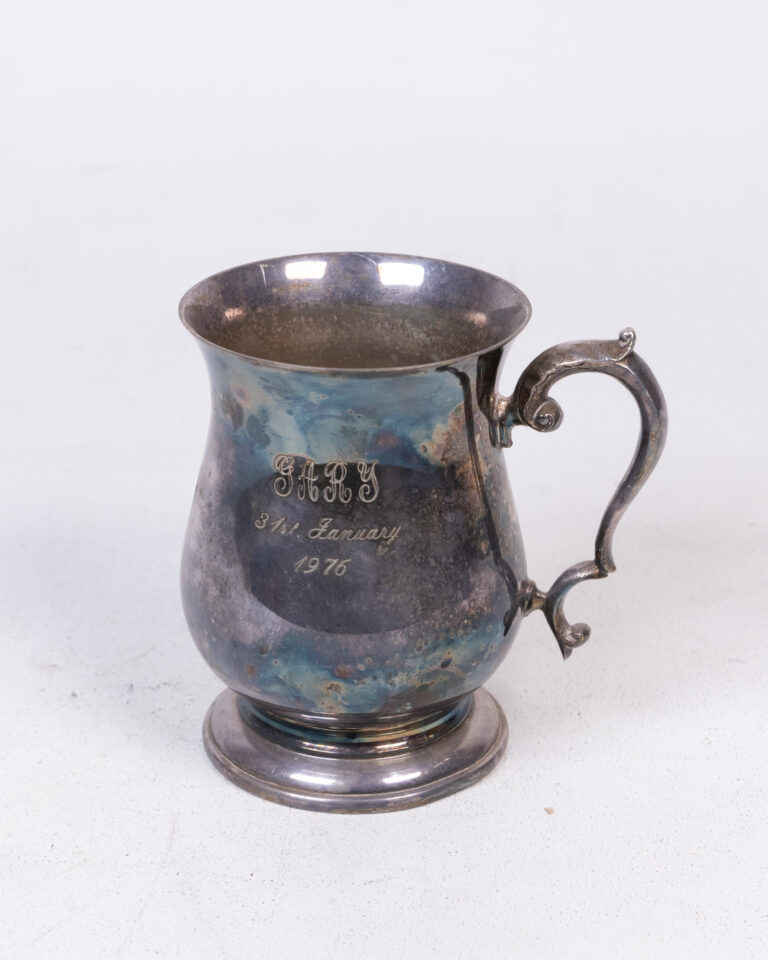 1976 EPNS Silver Plated Engraved Tankard