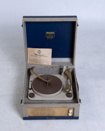 Vintage Dansette Major Record Player Grey & Blue Carry Case