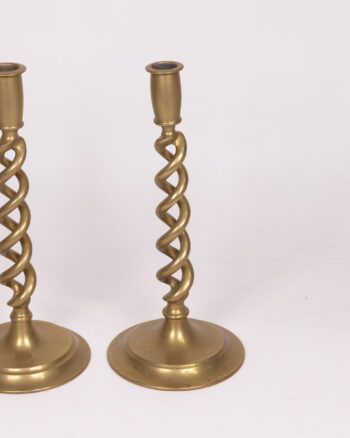 Pair of Brass Barley Twist Candlesticks