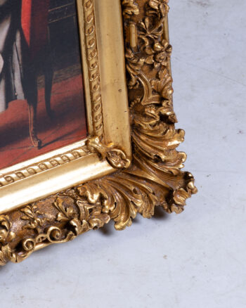 Ornate Gilt Framed Print of an Elegant Gathering