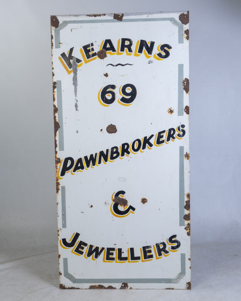 Large Kearns Pawnbrokers & Jewellers Advertising Enamel Sign