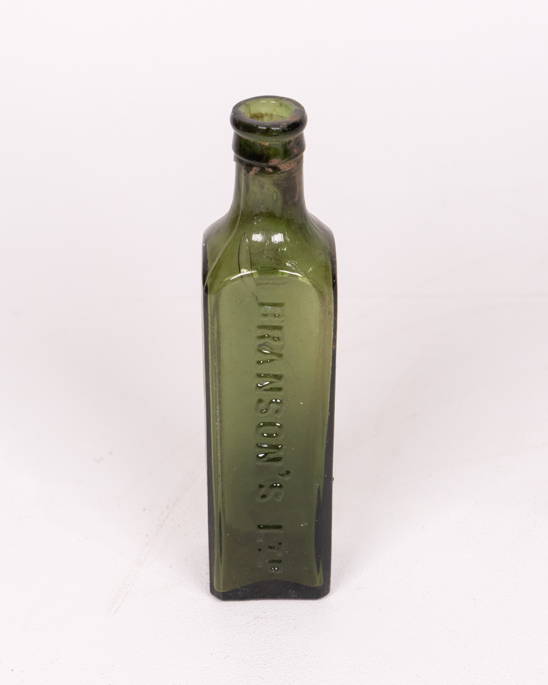 Vintage Branson’s Coffee Extract Green Glass Bottle