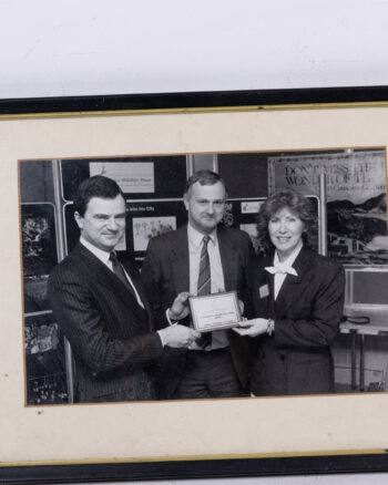 Framed Black and White Photograph of an Ulster Wildlife Trust Presentation