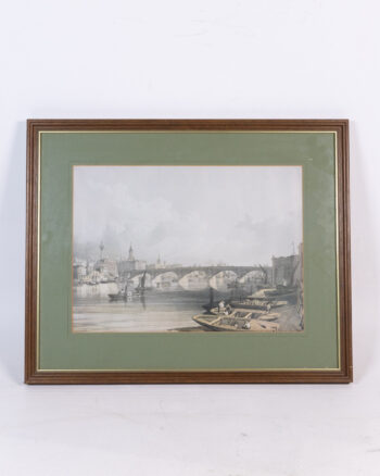 c. 1858 Framed London Bridge Print