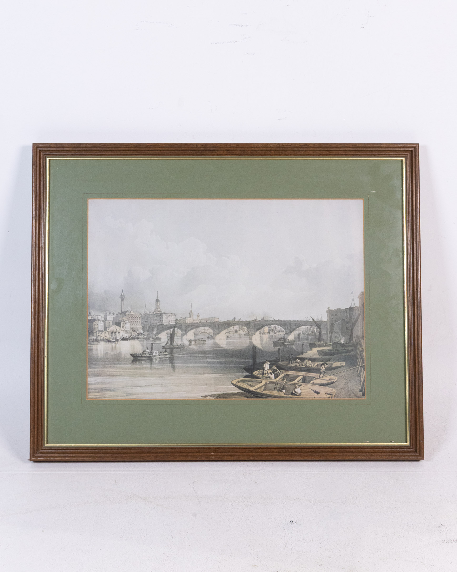 c. 1858 Framed London Bridge Print