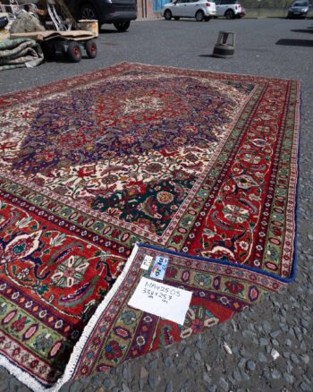 MAY2505 Very Large Vintage Fine Handwoven Iranian Tabriz Carpet with Floral Medallion