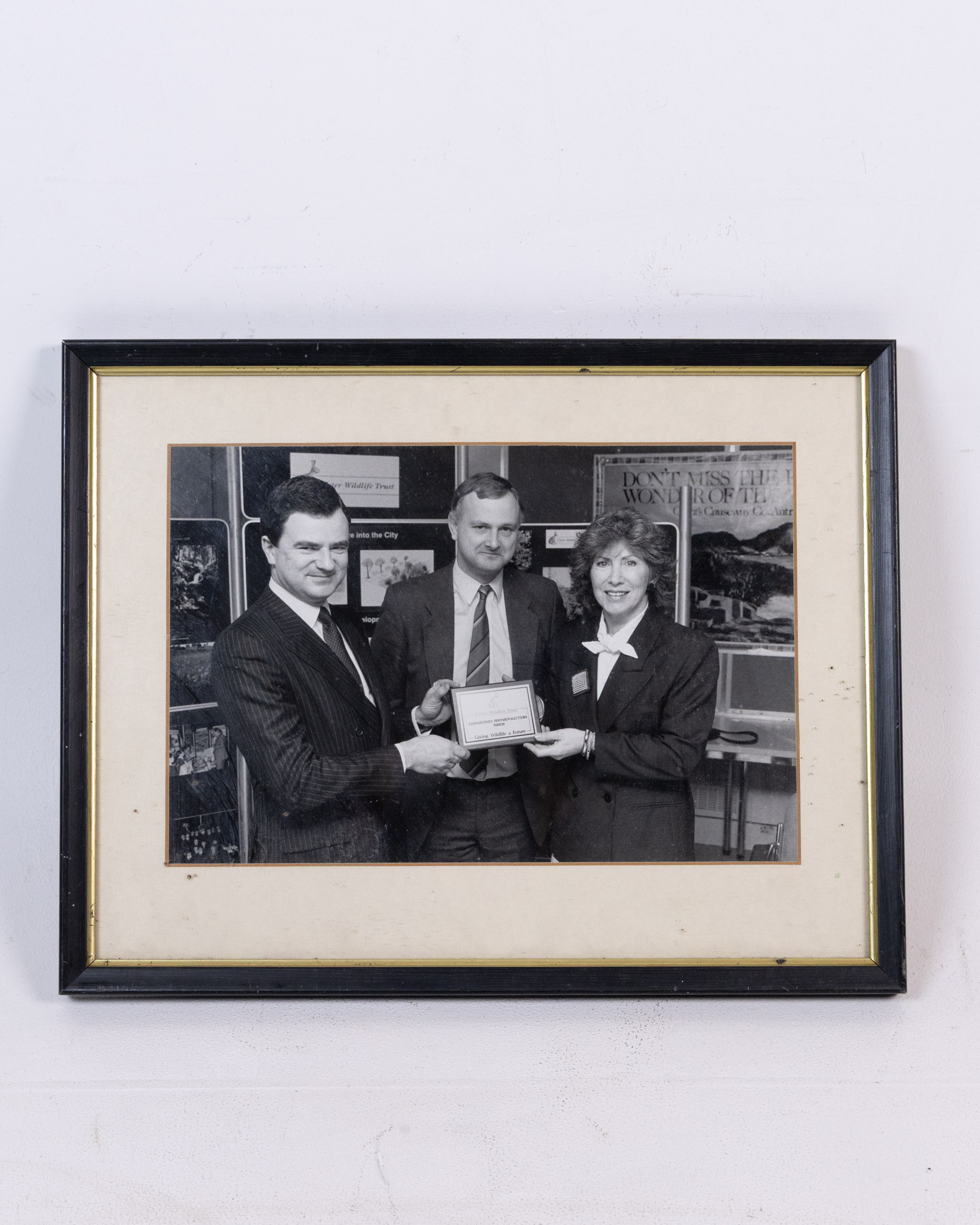 Framed Black and White Photograph of an Ulster Wildlife Trust Presentation