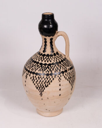 Primitive Style Hand-Painted Ceramic Water Jug
