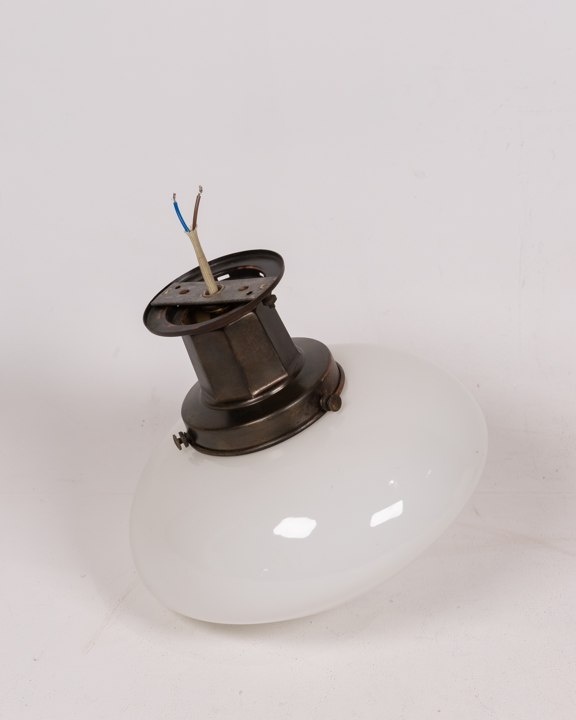 Vintage Milk Glass Ceiling Light Fixture