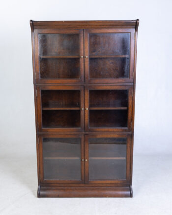 Antique Oak Glazed Sectional Bookcase / Cabinet