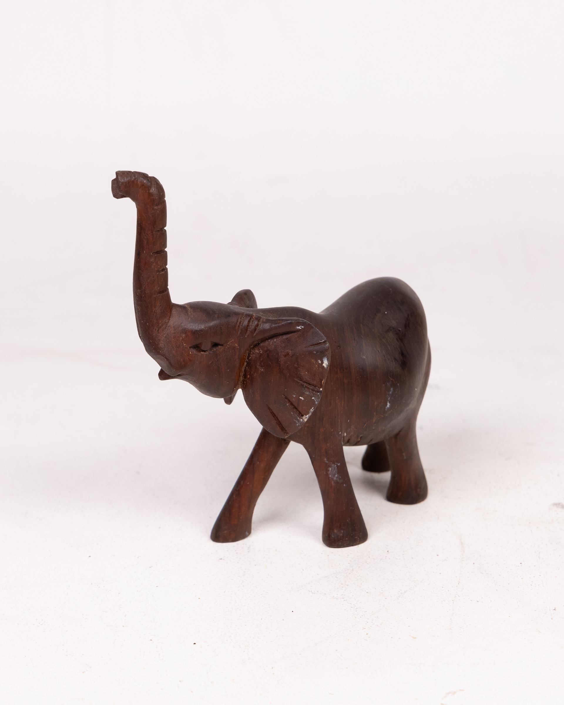 African Hand-Carved Wooden Elephant Ornament