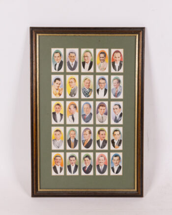 Vintage Framed Cigarette Card Collection of Dance Band Leaders
