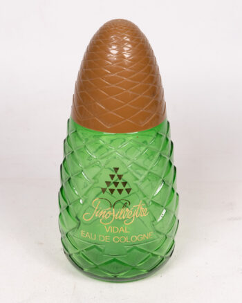 Vintage Pino Silvestre Green Glass Pinecone Eau de Cologne DisplayBottle