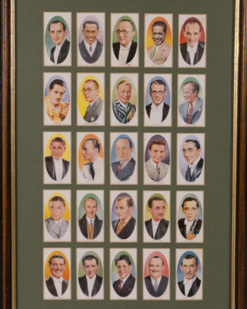 Vintage Framed Cigarette Card Collection of Dance Band Leaders